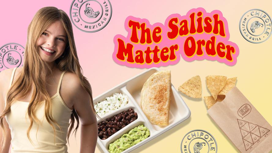 The Salish Matter Order features a Kid's Cheese Quesadilla with white rice, black beans and guac, served with kid's chips and chocolate milk, available exclusively in the Chipotle app and on Chipotle.com for a limited time.