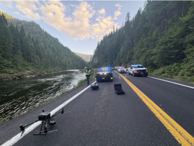 Crash scene Highway 12