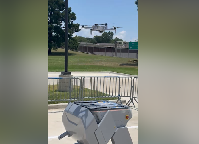 Vendors perform exhibition drone flights for police work