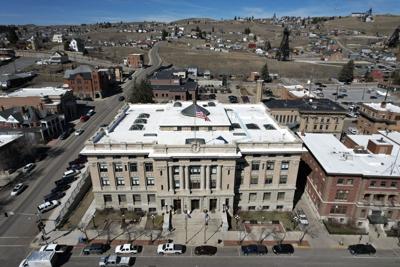 Butte-Silver Bow Courthouse aerial stock