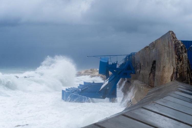 Jaffa Station during storm