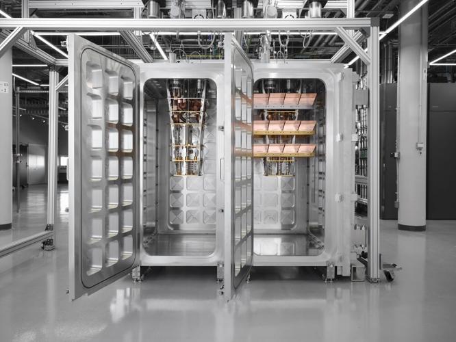 IBM’s scalable and modular cryogenic system to support fault-tolerant quantum computing. (Credit: IBM)