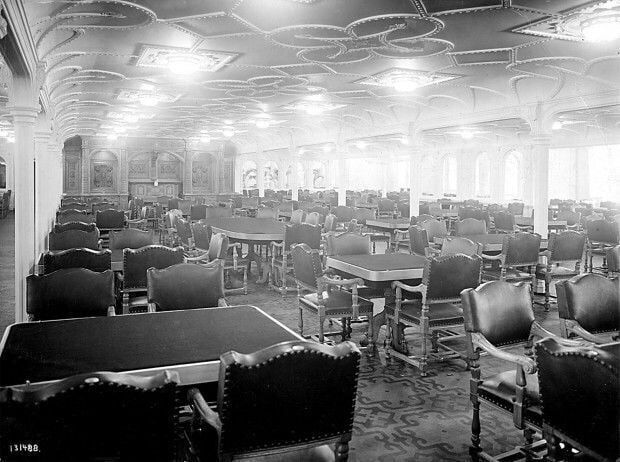 Main dining room, salon deck, RMS Titanic