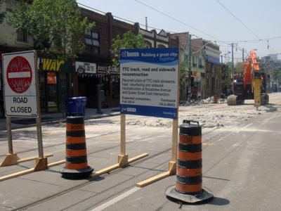 Queen and Broadview construction